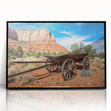 Large abstract wall art of Utah's Capitol Reef in muted earth tones on a framed acrylic.