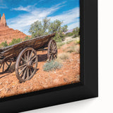 Textured black wall art depicting Capitol Reef in Utah on a framed canvas, featuring a palette of colorful art.