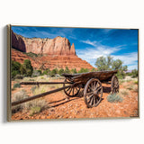 Framed canvas wall art depicting Capitol Reef, Utah in muted earth tones, ideal for bedroom decor.