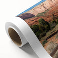 Art deco poster of Capitol Reef, Utah in pastel shades on rolled canvas, ideal for nursery wall art or dining room.