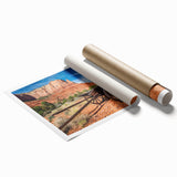 Extra large rolled print of Capitol Reef, Utah, with muted earth tones, ideal for classy bathroom wall art.