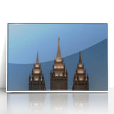 Modern art wall decor featuring Salt Lake City scenery on a white framed acrylic print, suited for nursery settings.