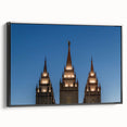 Black and white framed canvas of Salt Lake City landscape, ideal for bedroom wall art.