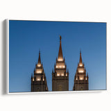 Framed canvas of vintage poster art featuring a colorful Salt Lake City scene, ideal for extra large living room wall decor.