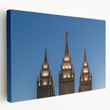 Salt Lake City landscape on large stretched canvas, showcasing muted earth tones, ideal for kitchen wall art.
