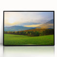 Large abstract wall art depicting a Vermont landscape in earthy tones on a framed acrylic.