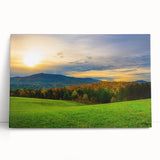 Black and white photograph of a Vermont landscape on stretched canvas, ideal for kitchen wall art or bedroom ambiance.