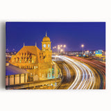 Black and white stretched canvas depicting a serene Virginia landscape, ideal for kitchen wall art.