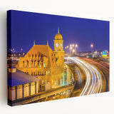 Large art depicting a serene Virginia landscape on stretched canvas, with soft green and blue tones.