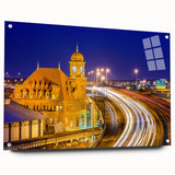 Acrylic print of a large abstract depiction of Virginia scenery in muted earth tones.