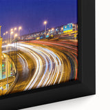 Framed canvas featuring a textured Virginia scenery in black with colorful accents, suitable for large living room walls.