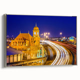 Framed canvas of a vintage-style Virginia landscape painting with colorful art on a black background.