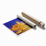 Extra large rolled canvas print of Virginia scenery with detailed floral elements in soft pastel colors.