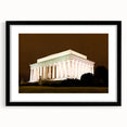 Abstract art print of Washington DC Lincoln Memorial in vibrant colors on a large textured canvas.