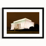 Abstract art print of Washington DC Lincoln Memorial in vibrant colors on a large textured canvas.