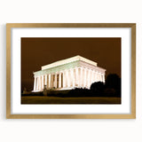 Extra large wall art featuring a textured abstract print of the Washington DC Lincoln Memorial in muted gray and blue tones.