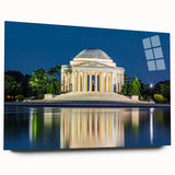 Acrylic print of Washington DC monument in muted gray tones, ideal for bedroom or dining room art.