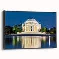 Black and white framed canvas of Washington DC monument landscape, ideal for bedroom wall art.