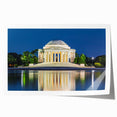 Washington DC monument scene in muted gray tones on a rolled canvas, suitable for dining room wall art.