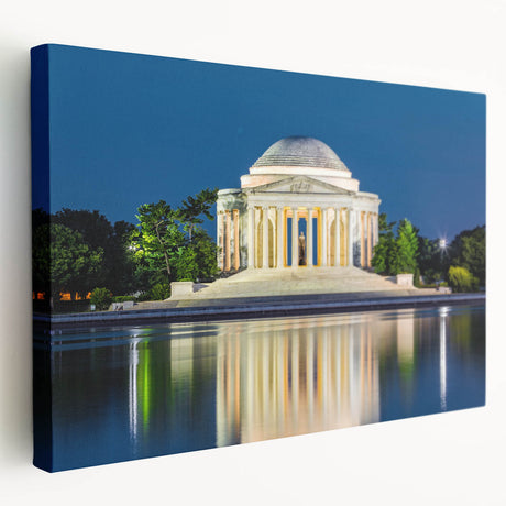 Washington DC monument depicted in muted gray tones on a large stretched canvas, suitable for kitchen wall art.