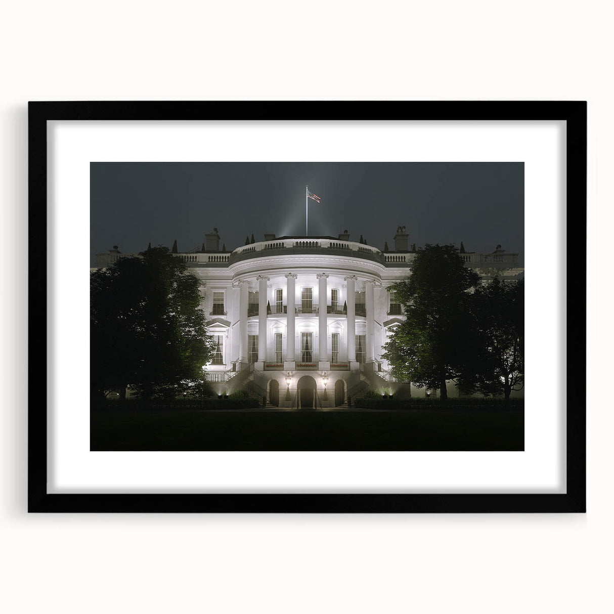 Abstract art print of the White House in vibrant colors on a textured, extra large canvas, ideal for living room decor.