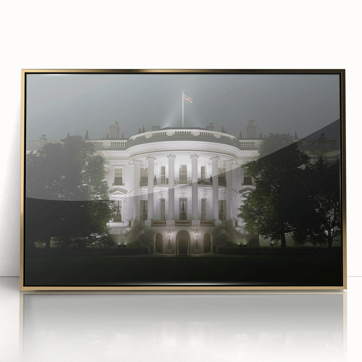 Framed acrylic print of the White House in Washington D.C.