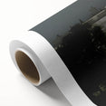 Art deco poster of the White House in muted colors on rolled canvas, ideal for nursery wall art or dining room decor.