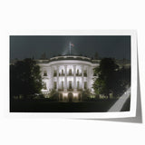 Rolled print of the White House with soft pastel shades, suitable as art wall dining room decor.