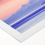 Art deco poster of Mount Rainier in muted green and blue hues on rolled canvas, suitable for dining room wall art.