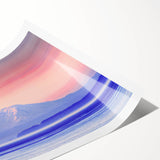 Extra large wall art featuring a line art design of Mount Rainier with floral accents in soft gray tones.