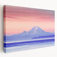 Large canvas print of Mount Rainier in muted earth tones, ideal for kitchen wall art.