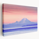Large canvas print of Mount Rainier in muted earth tones, ideal for kitchen wall art.
