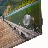 Large abstract wall art depicting the Olympic Mountains, in muted earth tones on acrylic glass.