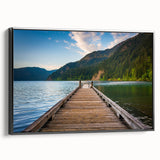 Black and white framed canvas of Olympic National Park with vintage poster style, ideal for bedroom wall art.