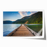 Olympic National Park scenery on rolled print, featuring lush greenery and mist, ideal for art wall dining room.