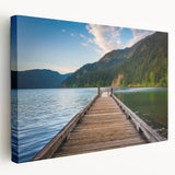 Side view of a stretched canvas featuring a serene Olympic National Park landscape, ideal for kitchen wall art.