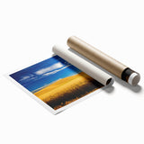 Extra large rolled print depicting the Palouse hills with soft green and brown tones, ideal for classy bathroom wall art.