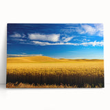 Black and white photo of Palouse hills on stretched canvas, ideal for kitchen wall art or bedroom ambiance.