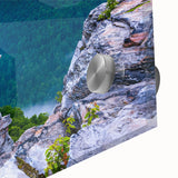 Large abstract depiction of West Virginia scenery in muted earth tones on acrylic glass, suitable for dining room art.