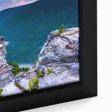 Close-up of a textured, black wall art depicting West Virginia scenery on a framed canvas, ideal for living room decor.