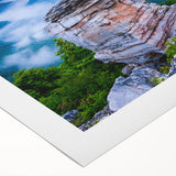 Art deco poster featuring a serene West Virginia landscape in soft pastel shades on rolled canvas.