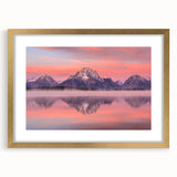 Extra large wall art of the Grand Tetons in textured style with gold frame, ideal for living room decor.