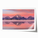 Rolled print of Grand Tetons scenery in soft natural hues, ideal for art wall dining room.