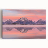 Black and white stretched canvas of the Grand Tetons, ideal for kitchen wall art.