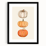 Abstract art print featuring vibrant autumn hues on a textured canvas, framed in black, suitable for large living room walls.