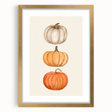 Extra large abstract art print featuring textured fall foliage in warm hues, framed in gold, ideal for living room decor.