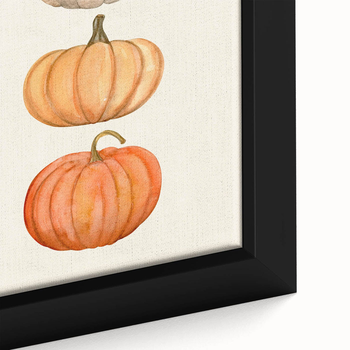 Close-up of a framed canvas featuring textured, colorful art with autumnal hues, ideal for living room decor.