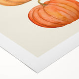 Art deco poster featuring a stylized autumn landscape in warm orange and brown tones on rolled canvas.