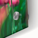 Large abstract wall art with vibrant spring colors on acrylic glass.