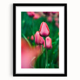 Abstract art print featuring vibrant spring colors in a textured style on a large framed canvas, ideal for living room decor.